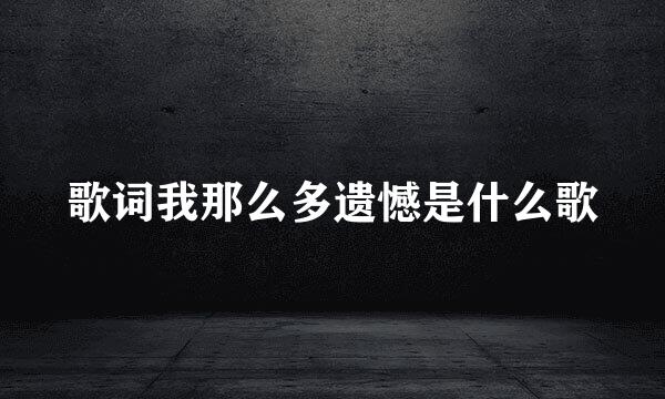 歌词我那么多遗憾是什么歌