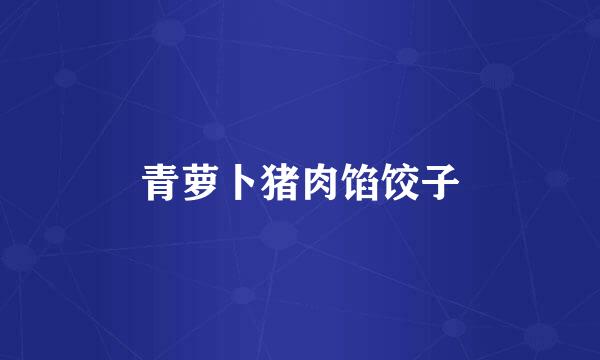 青萝卜猪肉馅饺子