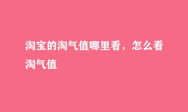 淘宝的淘气值哪里看，怎么看淘气值
