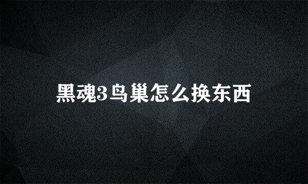 黑魂3鸟巢怎么换东西