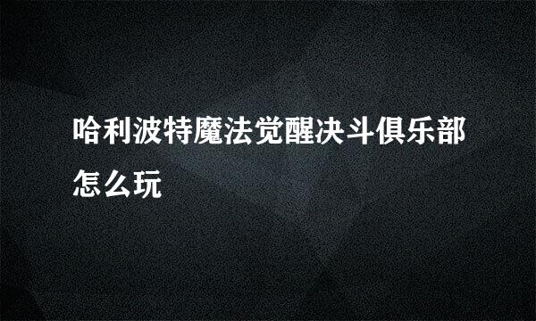 哈利波特魔法觉醒决斗俱乐部怎么玩
