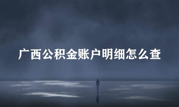 广西公积金账户明细怎么查
