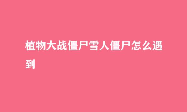 植物大战僵尸雪人僵尸怎么遇到