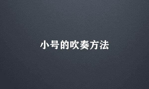 小号的吹奏方法