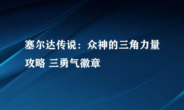 塞尔达传说：众神的三角力量攻略 三勇气徽章