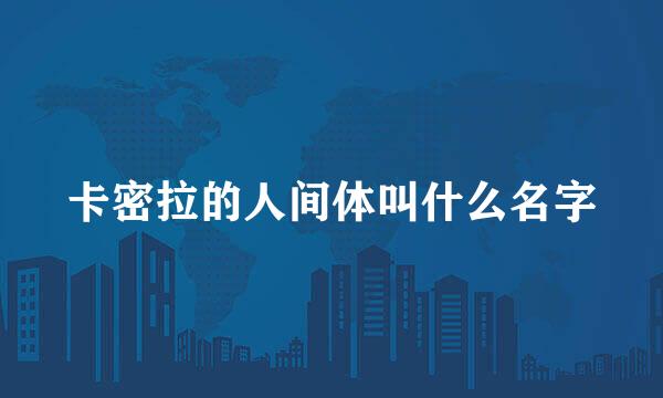 卡密拉的人间体叫什么名字
