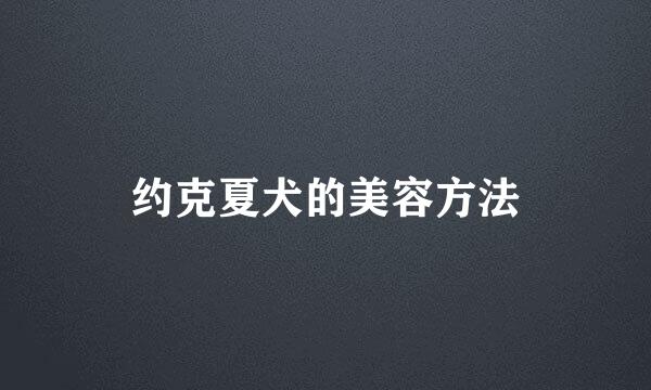 约克夏犬的美容方法