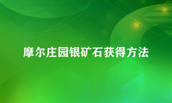 摩尔庄园银矿石获得方法