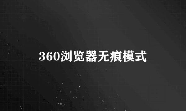 360浏览器无痕模式