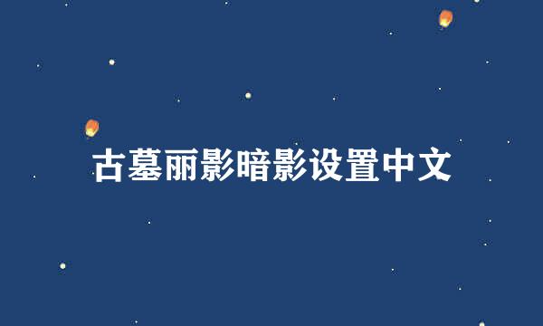 古墓丽影暗影设置中文