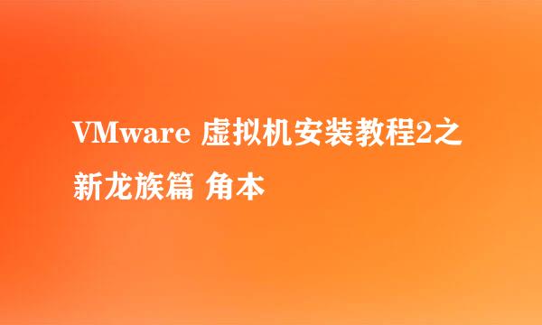 VMware 虚拟机安装教程2之新龙族篇 角本