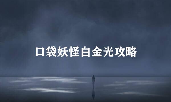 口袋妖怪白金光攻略