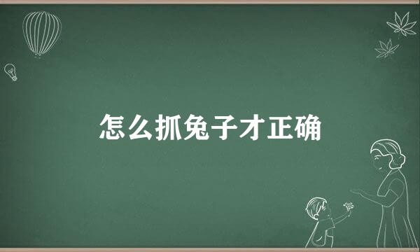 怎么抓兔子才正确