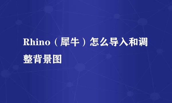 Rhino（犀牛）怎么导入和调整背景图