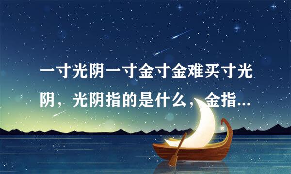 一寸光阴一寸金寸金难买寸光阴，光阴指的是什么，金指的是什么