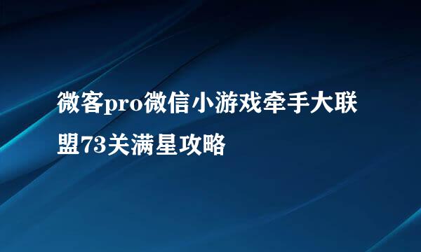 微客pro微信小游戏牵手大联盟73关满星攻略