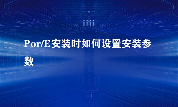 Por/E安装时如何设置安装参数