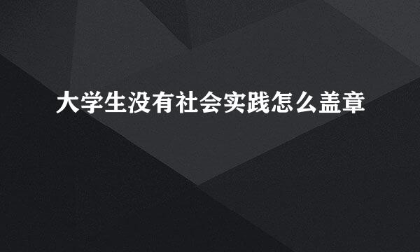 大学生没有社会实践怎么盖章