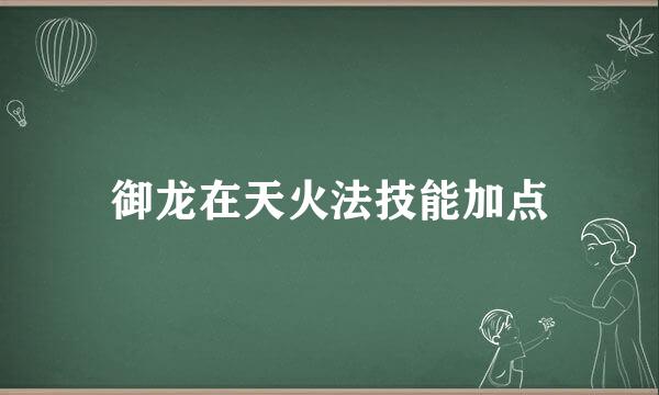 御龙在天火法技能加点