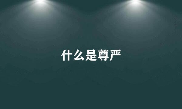 什么是尊严