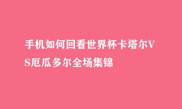 手机如何回看世界杯卡塔尔VS厄瓜多尔全场集锦