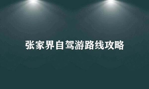 张家界自驾游路线攻略