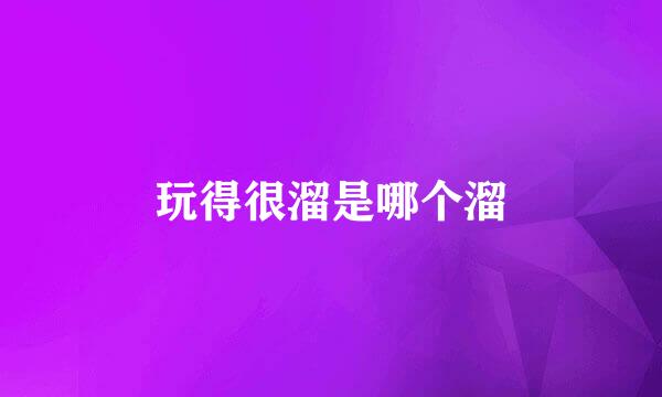 玩得很溜是哪个溜
