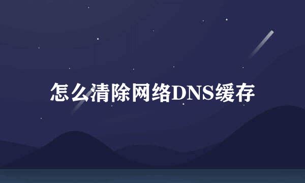 怎么清除网络DNS缓存