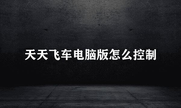 天天飞车电脑版怎么控制