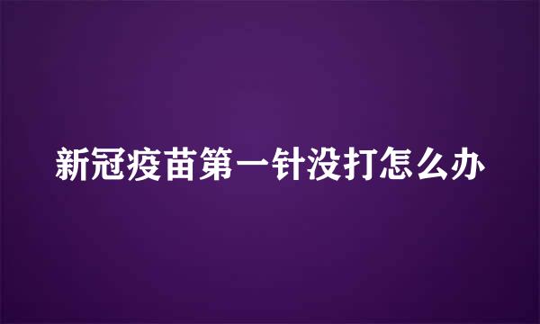 新冠疫苗第一针没打怎么办