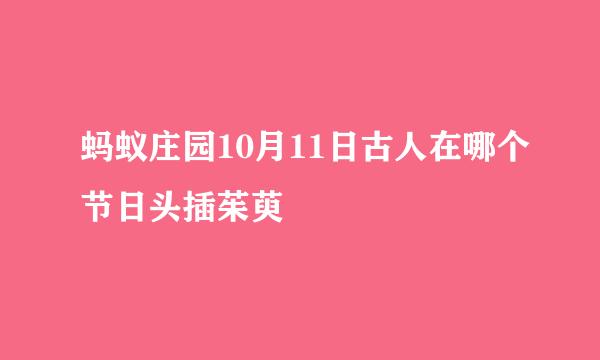 蚂蚁庄园10月11日古人在哪个节日头插茱萸