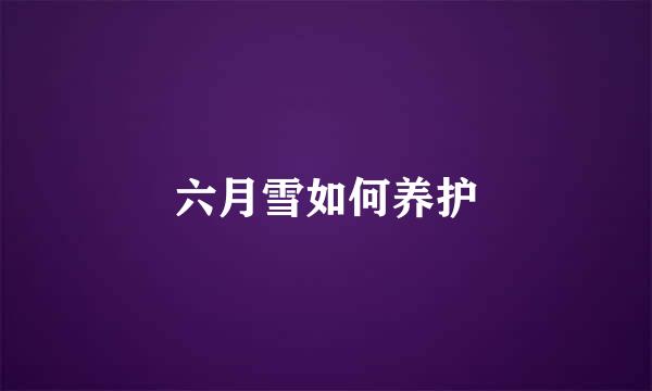 六月雪如何养护