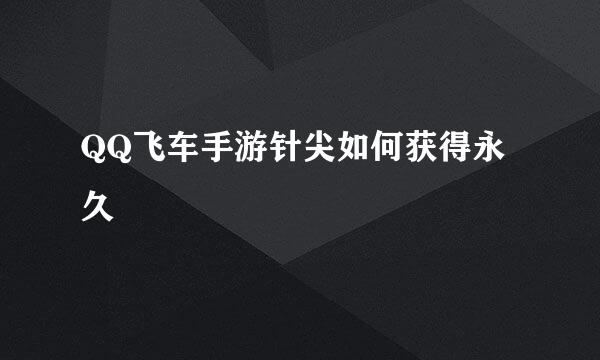 QQ飞车手游针尖如何获得永久