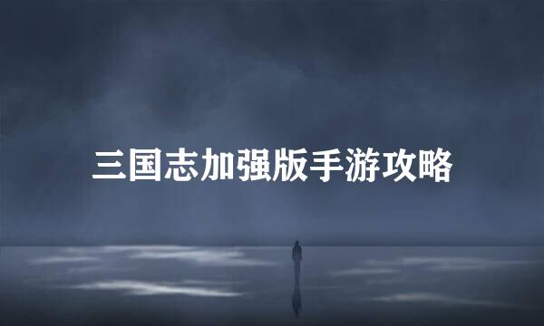 三国志加强版手游攻略