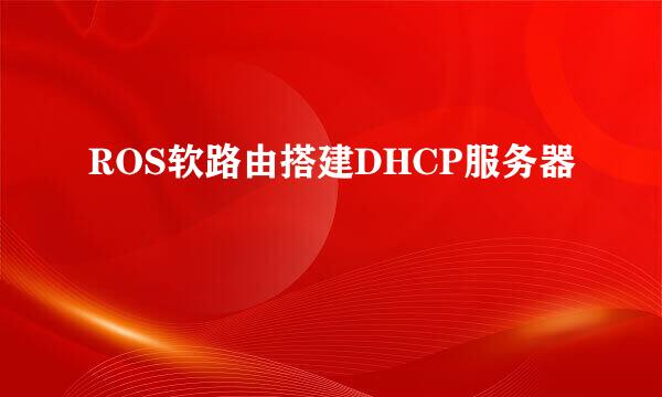 ROS软路由搭建DHCP服务器