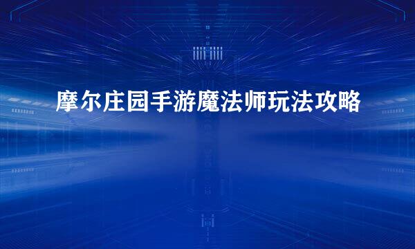 摩尔庄园手游魔法师玩法攻略