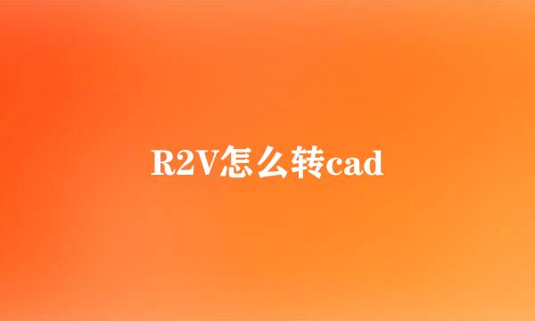 R2V怎么转cad