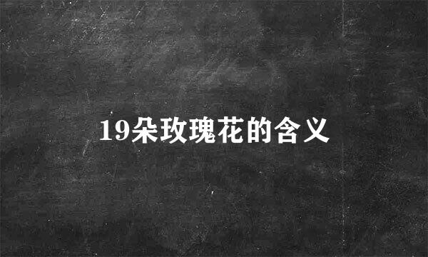 19朵玫瑰花的含义