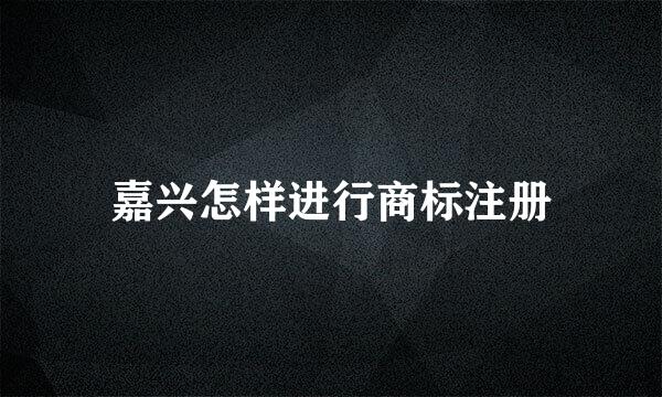嘉兴怎样进行商标注册