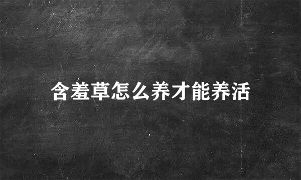 含羞草怎么养才能养活