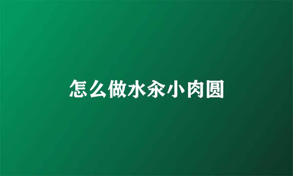 怎么做水汆小肉圆