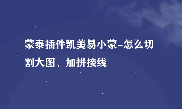 蒙泰插件凯美易小蒙-怎么切割大图、加拼接线