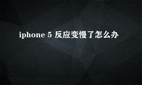 iphone 5 反应变慢了怎么办