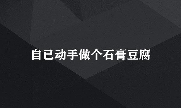 自已动手做个石膏豆腐