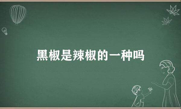 黑椒是辣椒的一种吗