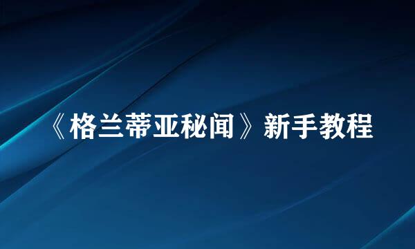 《格兰蒂亚秘闻》新手教程