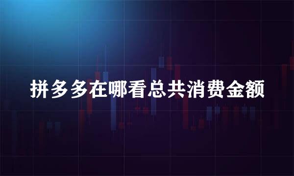 拼多多在哪看总共消费金额