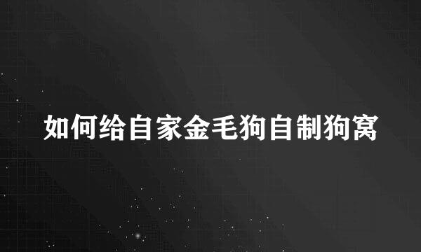 如何给自家金毛狗自制狗窝