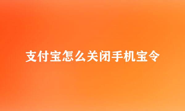 支付宝怎么关闭手机宝令