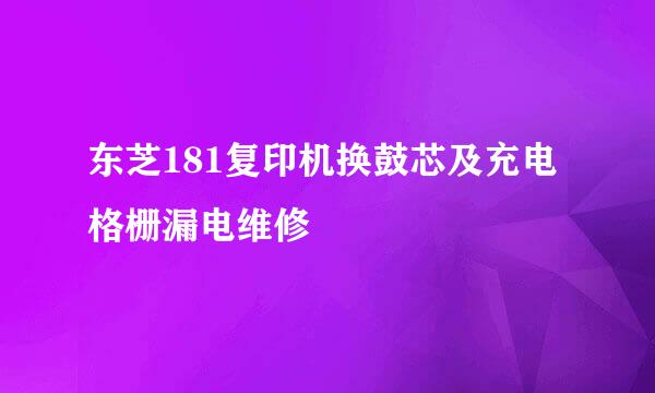 东芝181复印机换鼓芯及充电格栅漏电维修